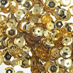 Паєтки 4 мм 5 г/Los Паєтки розсипні круглі чашки-паєтки Паєтки для шиття, для нейл-арту, рукоділля Світле золото 4 мм 5 г 1100 штук - Фото 1