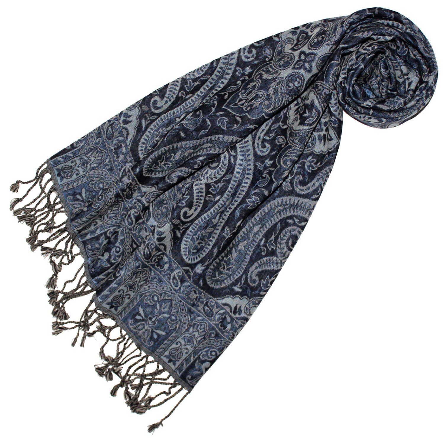 Шарф з вовни Lorenzo Cana Merino, м'який, з візерунком пейслі, багатокольоровий, 35 x 160 см, фото №1