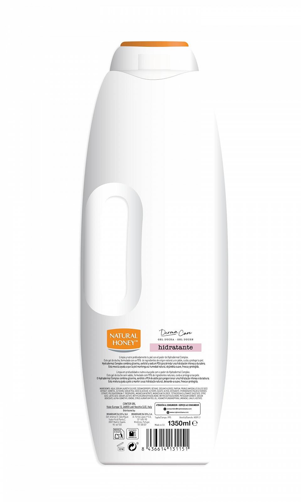 Увлажняющий гель для душа NATURAL HONEY экономный формат 1350 мл, фото №2