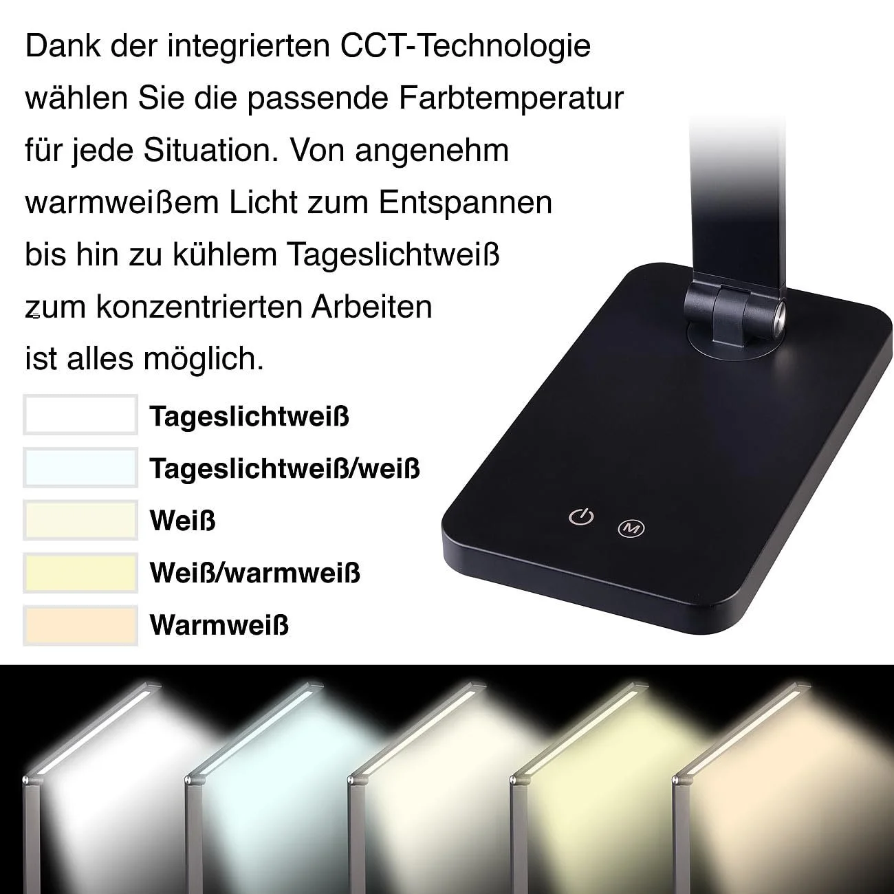 Настольная лампа Lunartec CCT Reading Lamp Алюминиевая 660 Лм USB Черная, фото №5