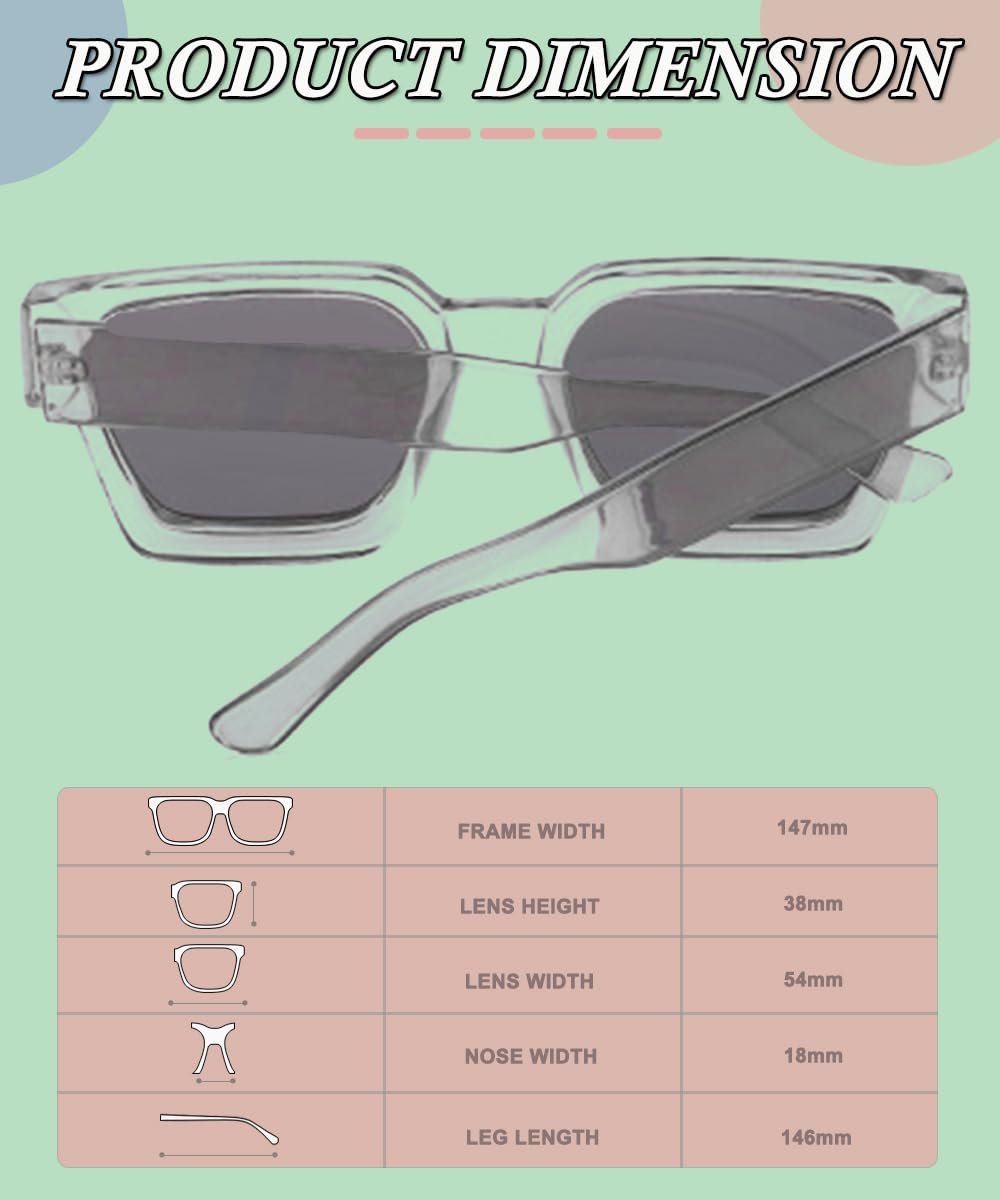 Сонцезахисні окуляри Прямокутні Ретро XITUADDA Квадратні Класичні UV400, фото №4