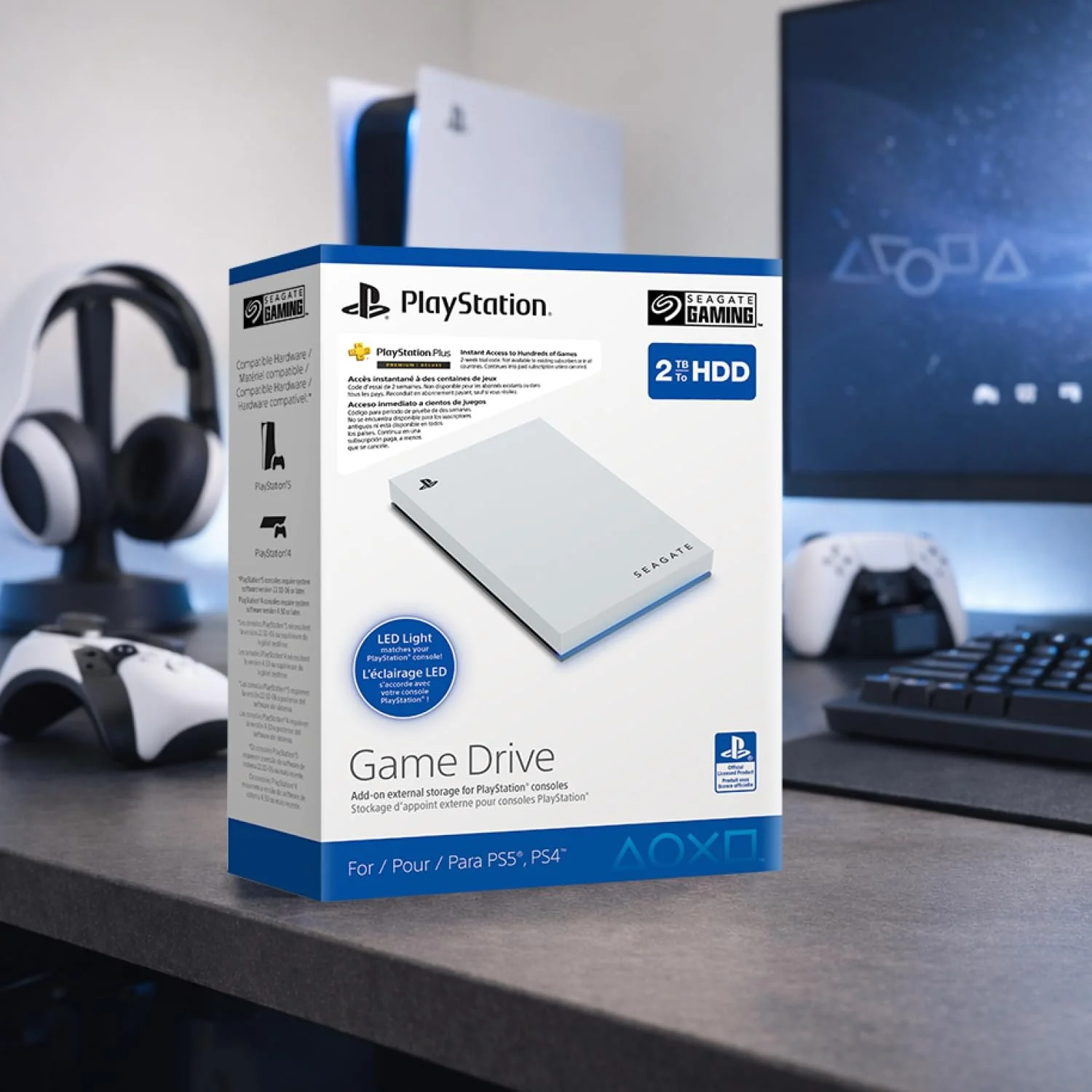 Портативный внешний HDD Seagate Game Drive STLV2000202 2 ТБ 2.5 дюйма USB 3.0 White Blue LED, фото №10