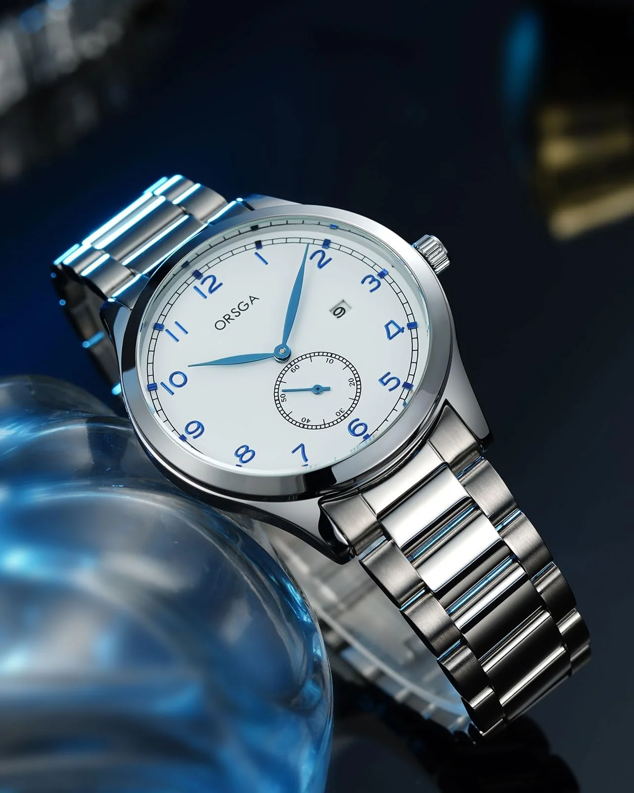 Мужские часы CIVO Аналоговые Кварцевые Модные из нержавеющей стали Большой циферблат с календарем даты и дня, фото №4