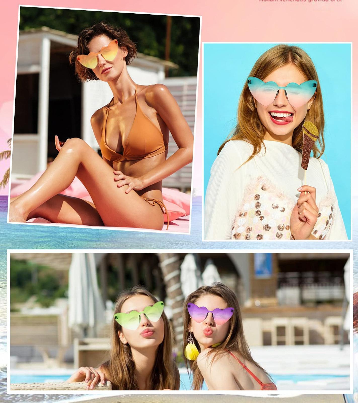 Сонцезахисні окуляри Unning Heart, жіночі, набір, у формі серця, фото №5