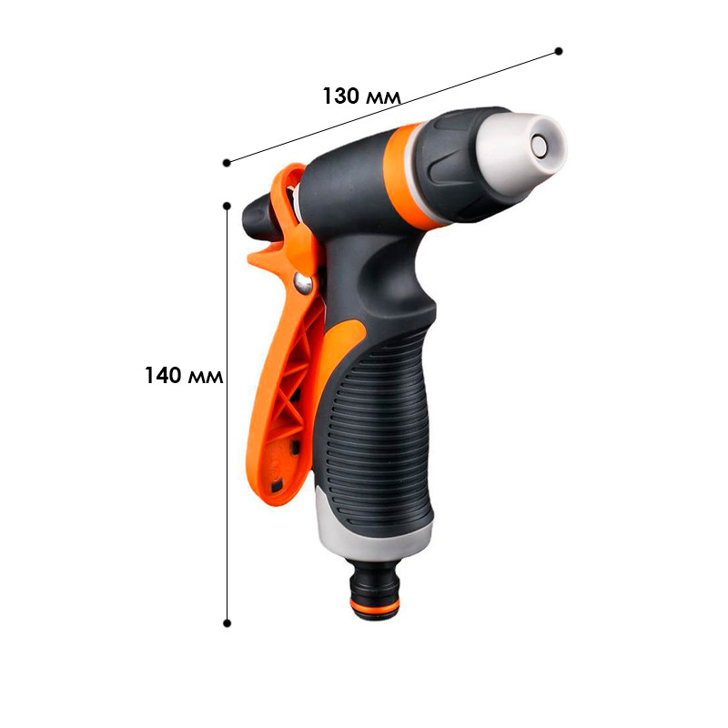 Пістолет поливочний регуляторний BlueBird BB-2114A 3 режиму розпилювання Чорний з оранжевим, фото №6