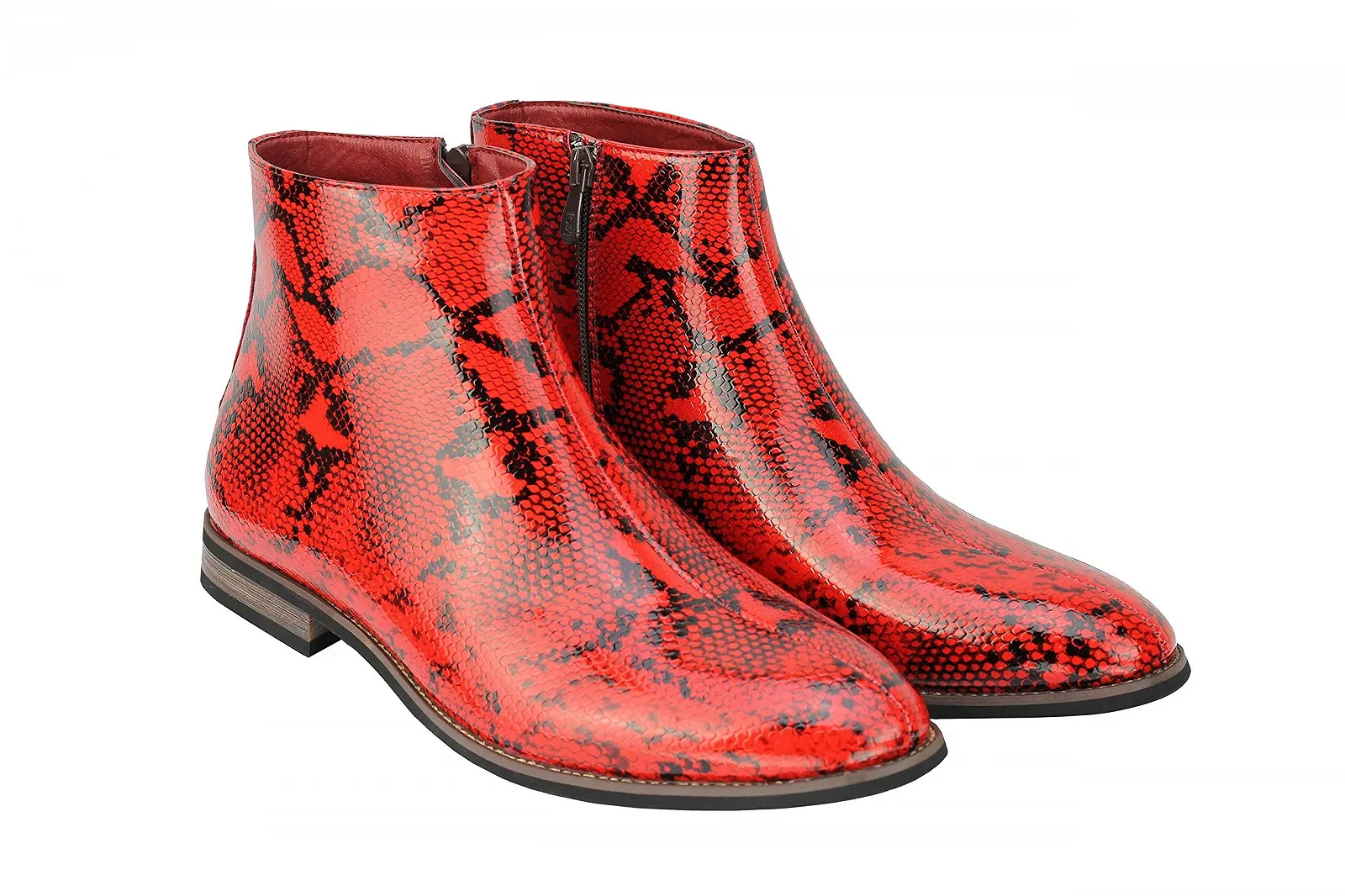 Челси ботинки Xposed Искусственная лакированная кожа Змеиный принт, фото №2