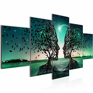 Картина на полотні Runa Art 044851a Абстрактне дерево 5 частин бірюзова - Фото 1