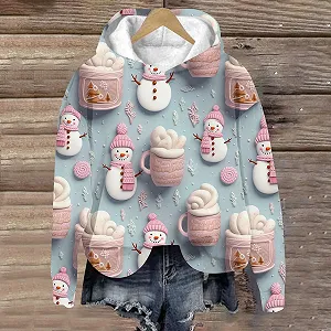 Женское Рождественское Худи Смешной Графический Пуловер Элегантный Шикарный Рождественский Джемпер Безобразный Осенне-зимний Повседневный Свитшот с Длинным Рукавом с Рождественским Принтом и Капюшоном synthetic.ua - Фото 1