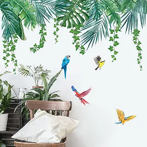 Наклейка на стіну KAIRNE Кульбаба Квіти Кольорова Рослини Листя synthetic.ua - Фото 1