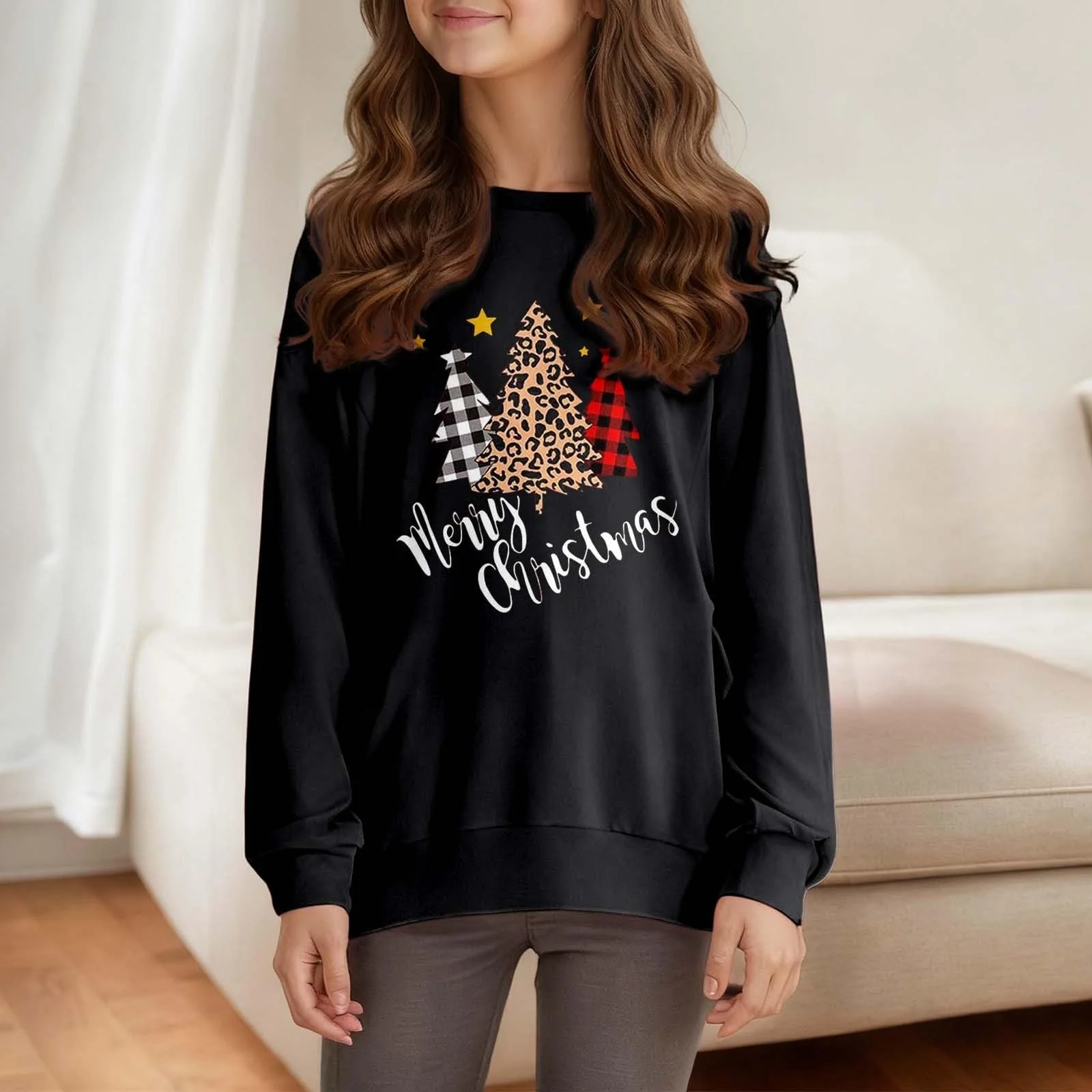 Світшот для дівчинки з круглим вирізом, фото №3