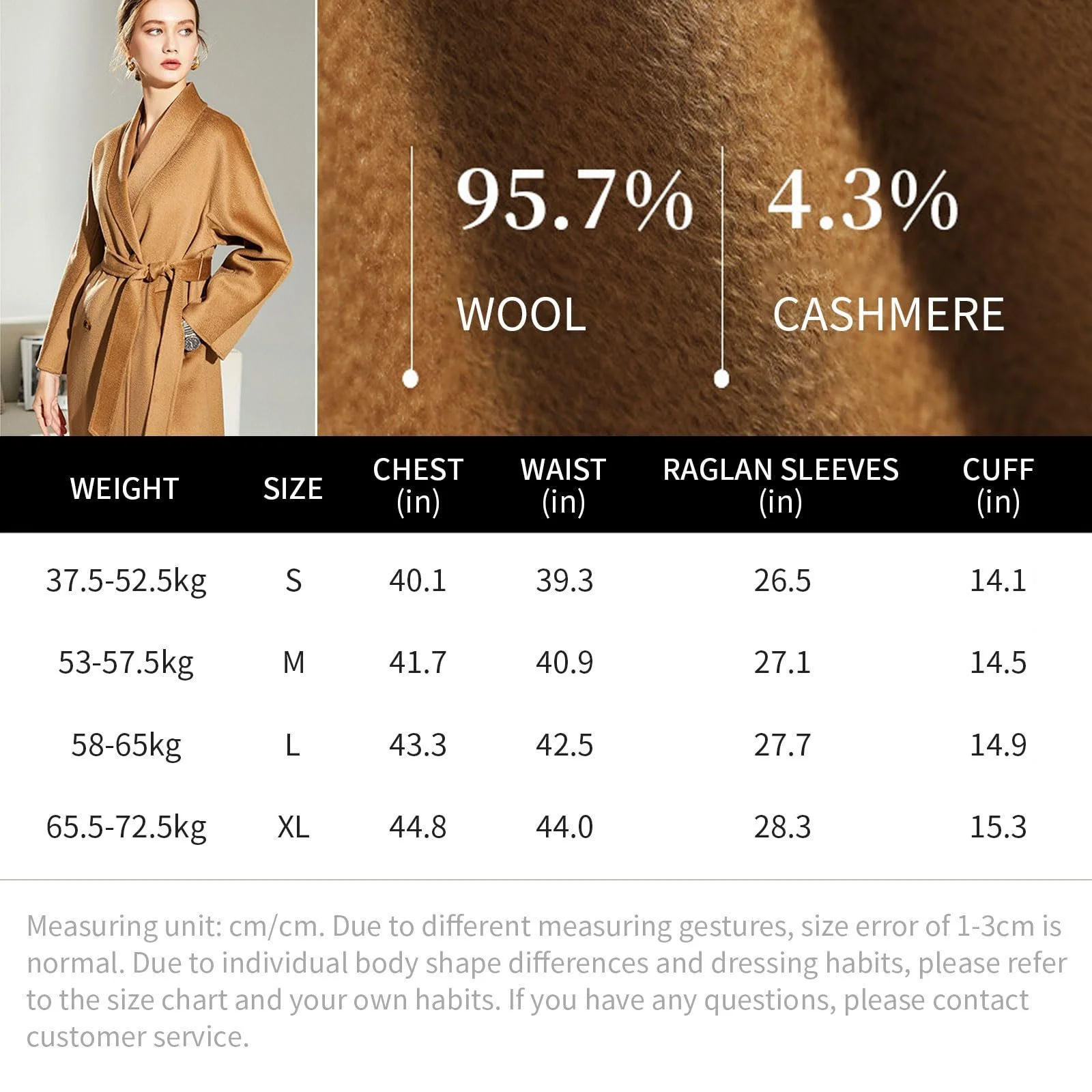 Вовняне пальто BAICAIBAI Жіноче зимове, фото №7 Вовняне пальто BAICAIBAI Жіноче зимове, фото №7