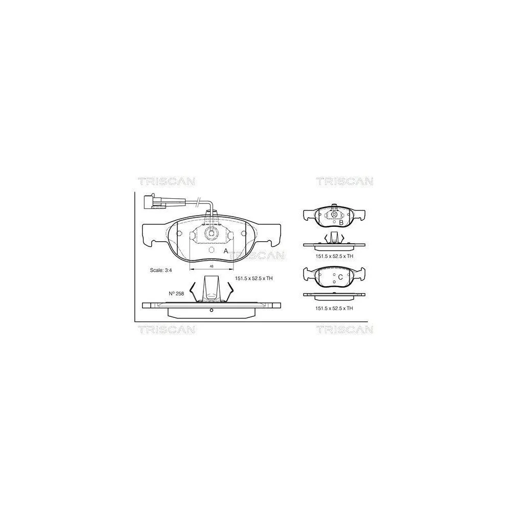 Комплект тормозных колодок TRISCAN 8110 15006 для ALFA ROMEO FIAT LANCIA, фото №1