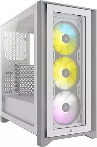 Корпус Corsair iCUE 4000X RGB / без БП / Mid-Tower / ATX, E-ATX / USB Type-C / 3x120mm RGB / Белый - Фото 1