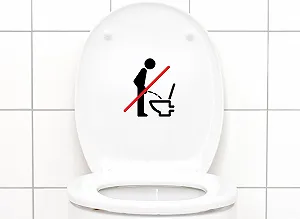 Наклейка для туалету Grandora Sit Down to Pee Sign120 Піктограма synthetic.ua - Фото 1