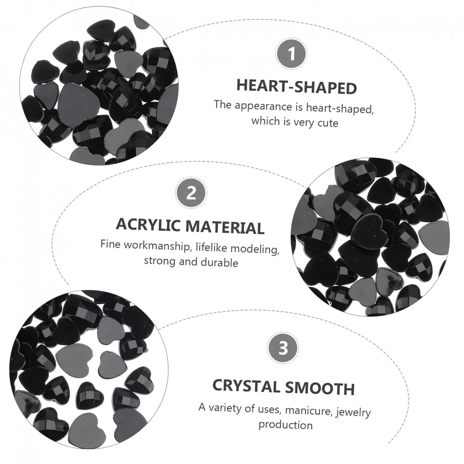 Прикраса для нігтів Серце,, фото №3