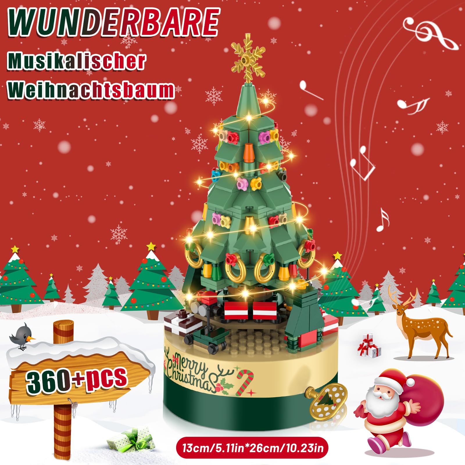 Набір Ulikey Christmas Tree Building Blocks для складання різдвяних ялинок, фото №6