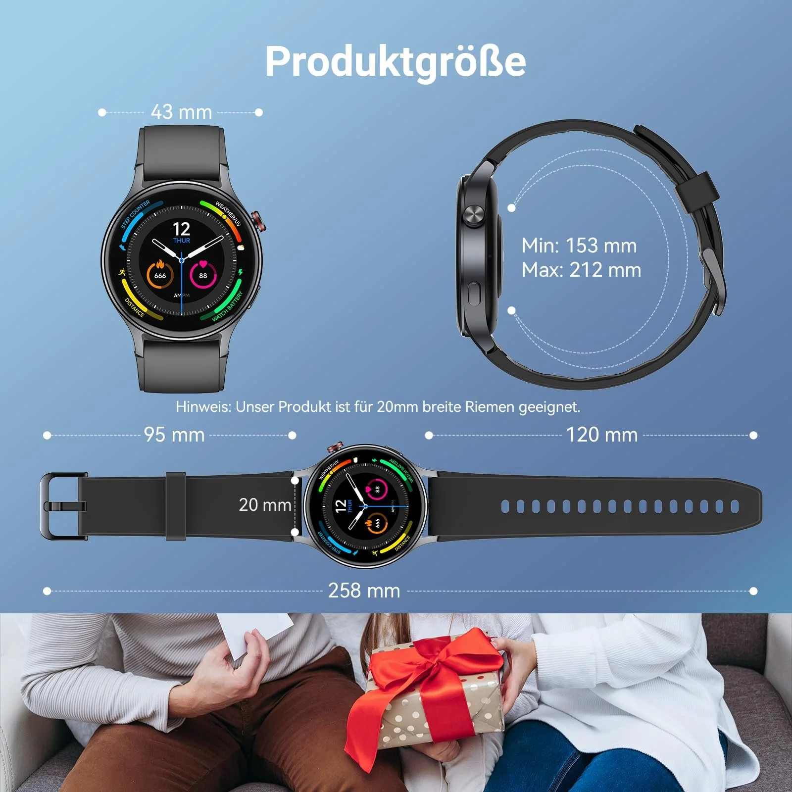 Смарт-часы Мужские Круглые с Функцией Телефона AMOLED-дисплей 1,32 дюйма, 3ATM, Женские Мужские для iOS/Android Шагомер с Монитором Сердечного Ритма / SpO2 / Сна, фото №8