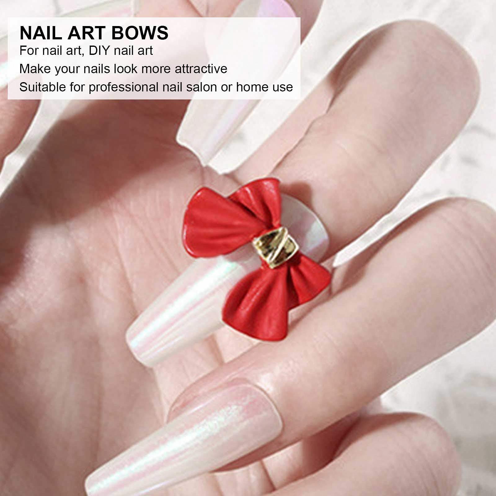 Бантики для дизайна ногтей DIY, Прочные красивые бантики для дизайна ногтей Красный, фото №6