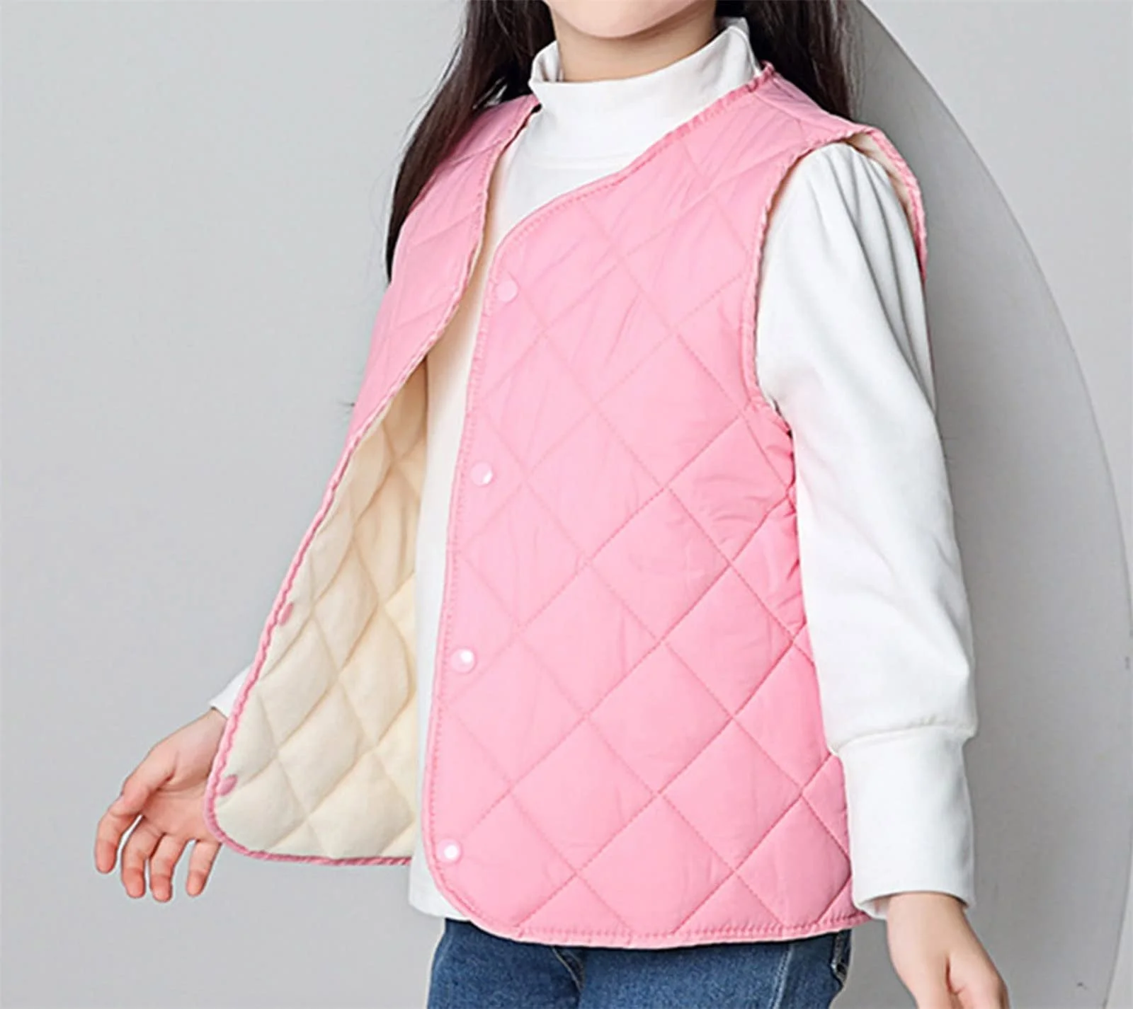 Жилет для малюків, дитячий, зимовий, однотонний, фото №4