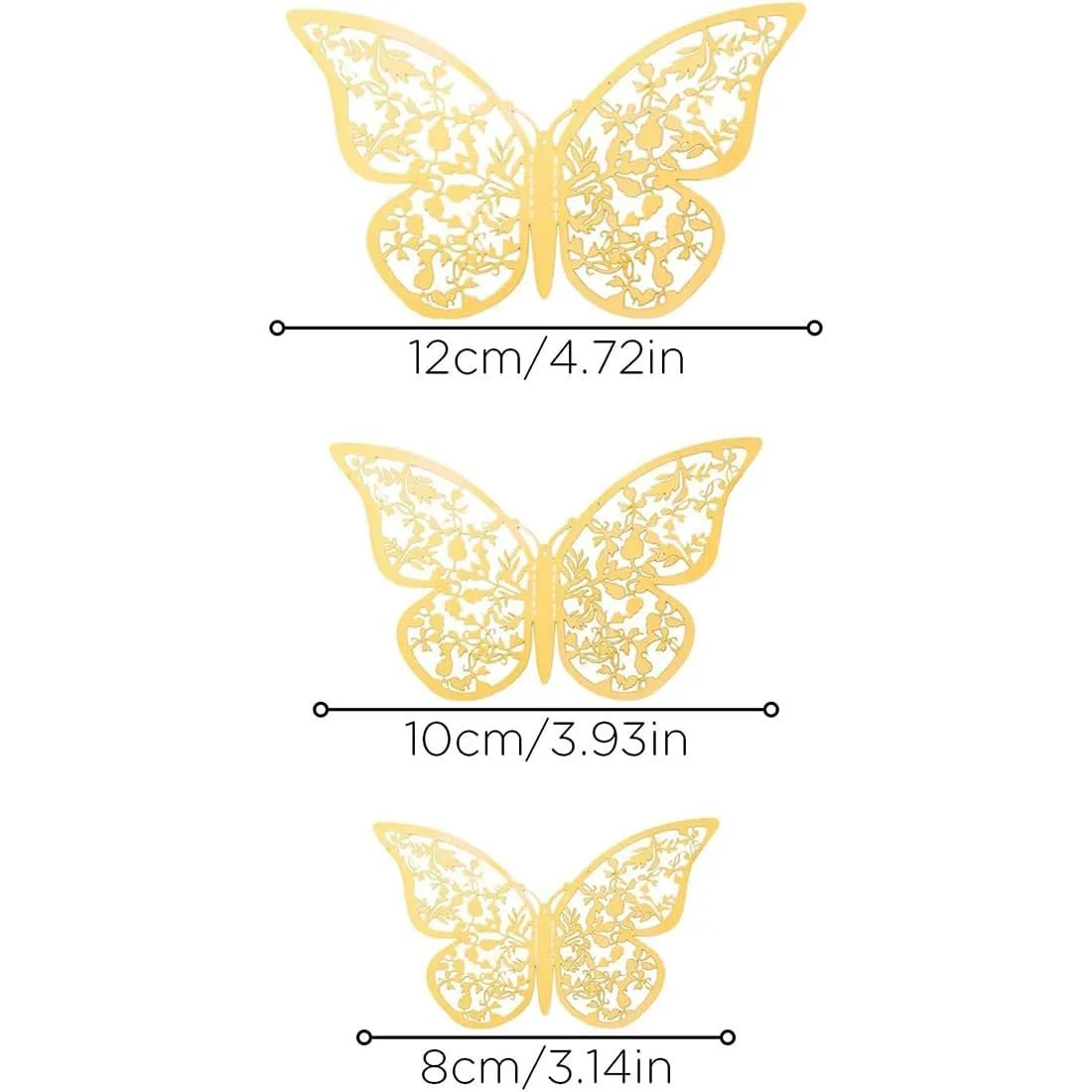 Наклейки на стіну Декоративні метелики 3D 24 шт. 3 розміри, фото №6
