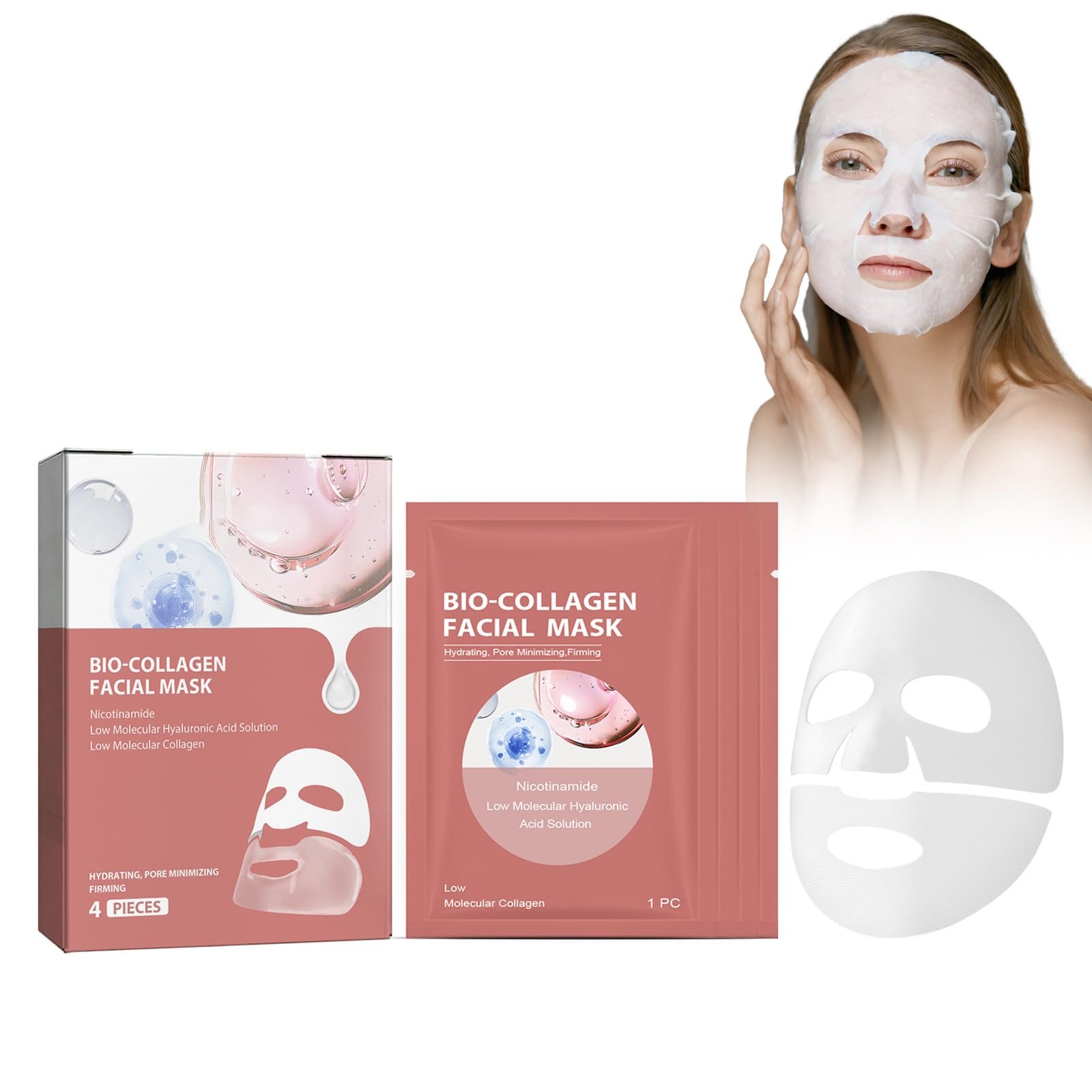 Маска Tkekruh Зволожуюча, омолоджуюча, для пружності шкіри для всіх типів шкіри, 4 шт, фото №1