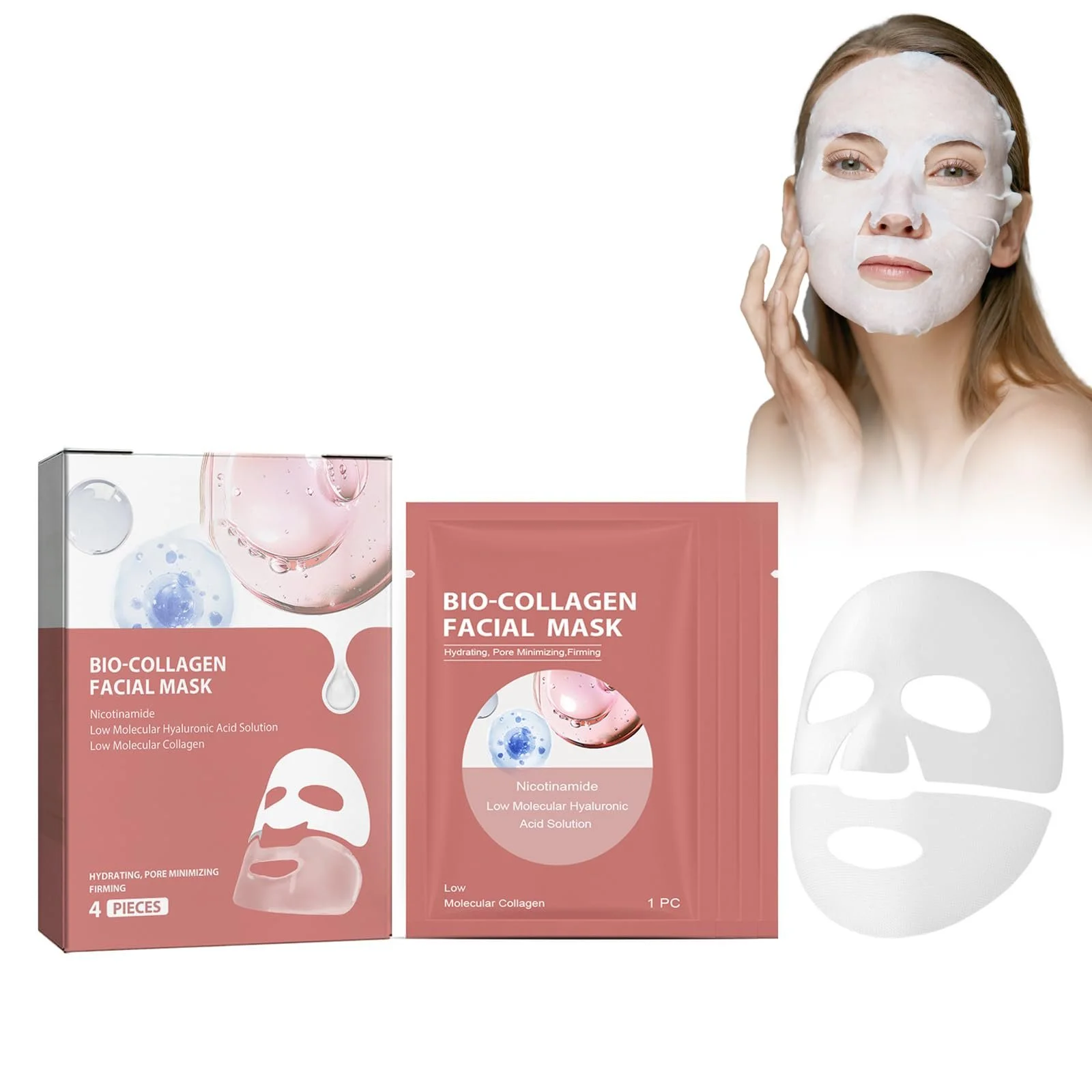 Маска Tkekruh Зволожуюча, омолоджуюча, для пружності шкіри для всіх типів шкіри, 4 шт, фото №1