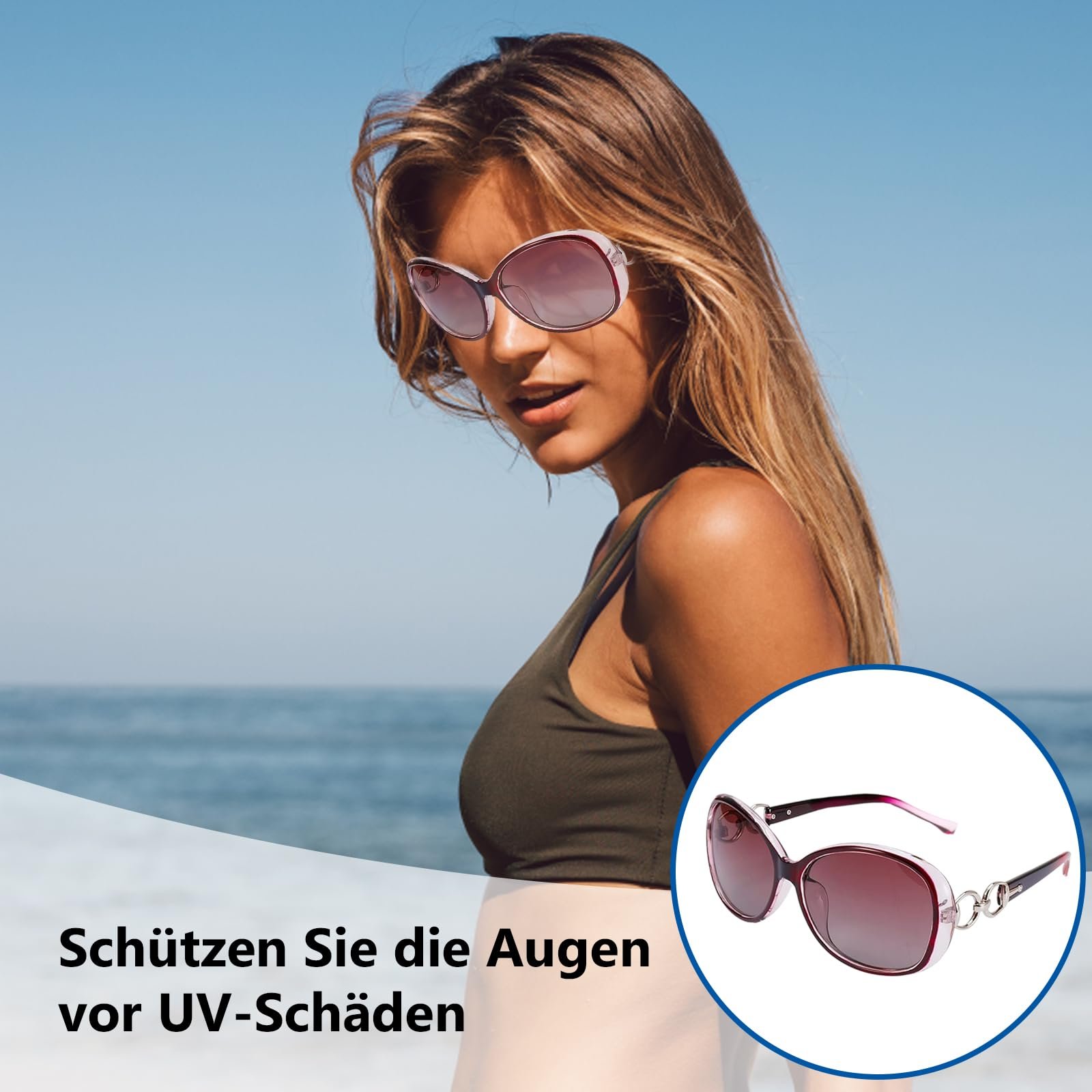 Сонцезахисні окуляри Жіночі Pcone Kon Великі, Набір з 3, фото №6