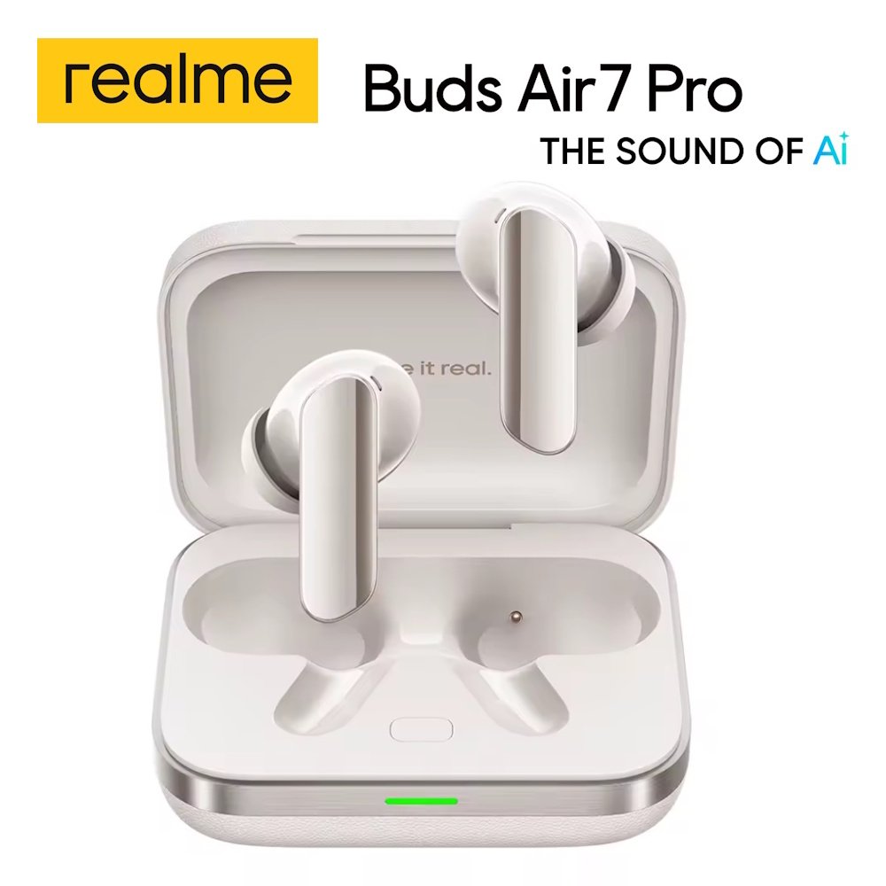 Навушники Realme Buds Air7 Pro White AI 53dB ANC Dual-dac Driver LHDC 5.0, фото №1