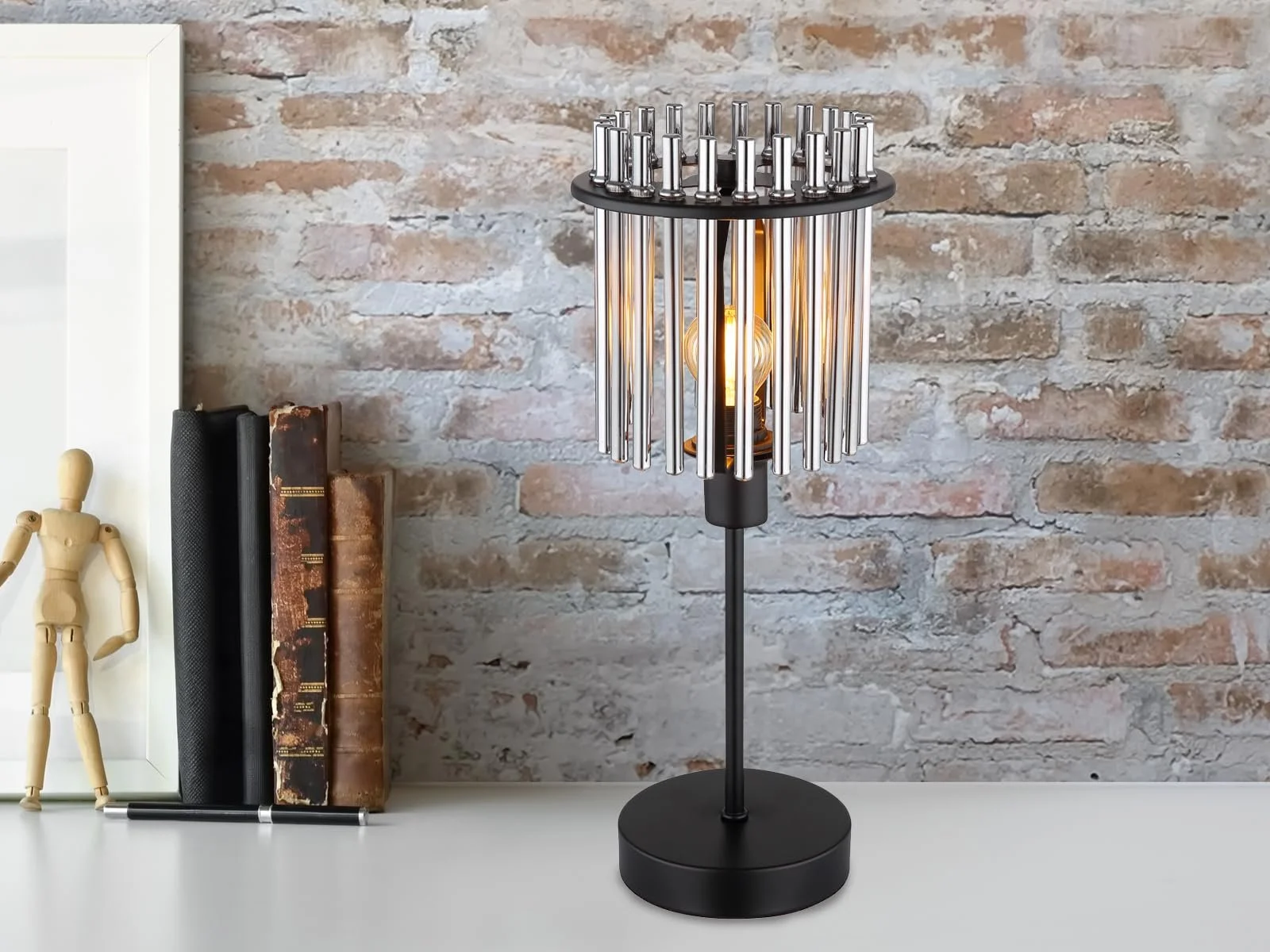 Настільна лампа Smoked Glass Rods 37.5 см Black, фото №2