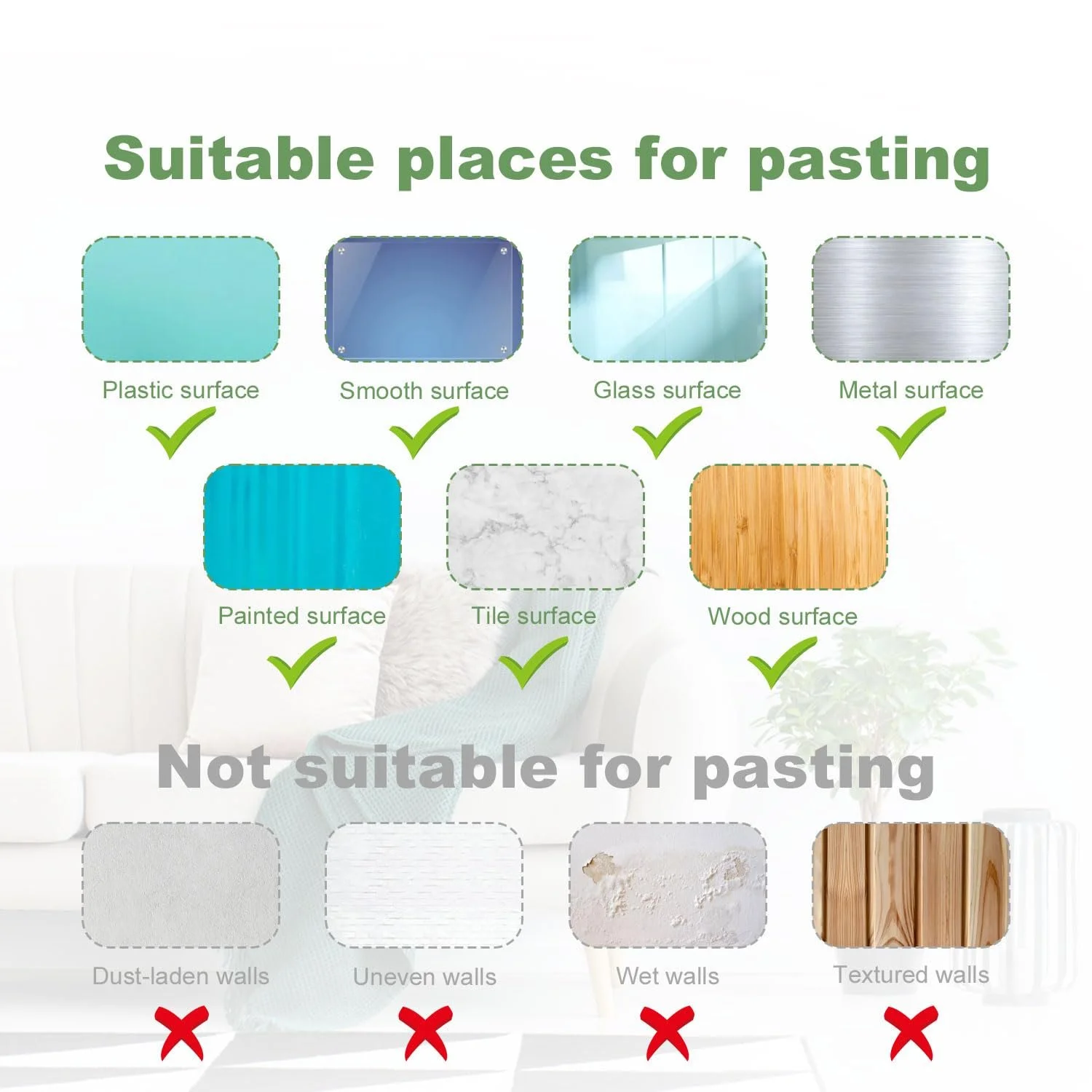 Наклейки на стіну Зелені рослини листя потосу та підвісні кошики 88 x 28 см, фото №5