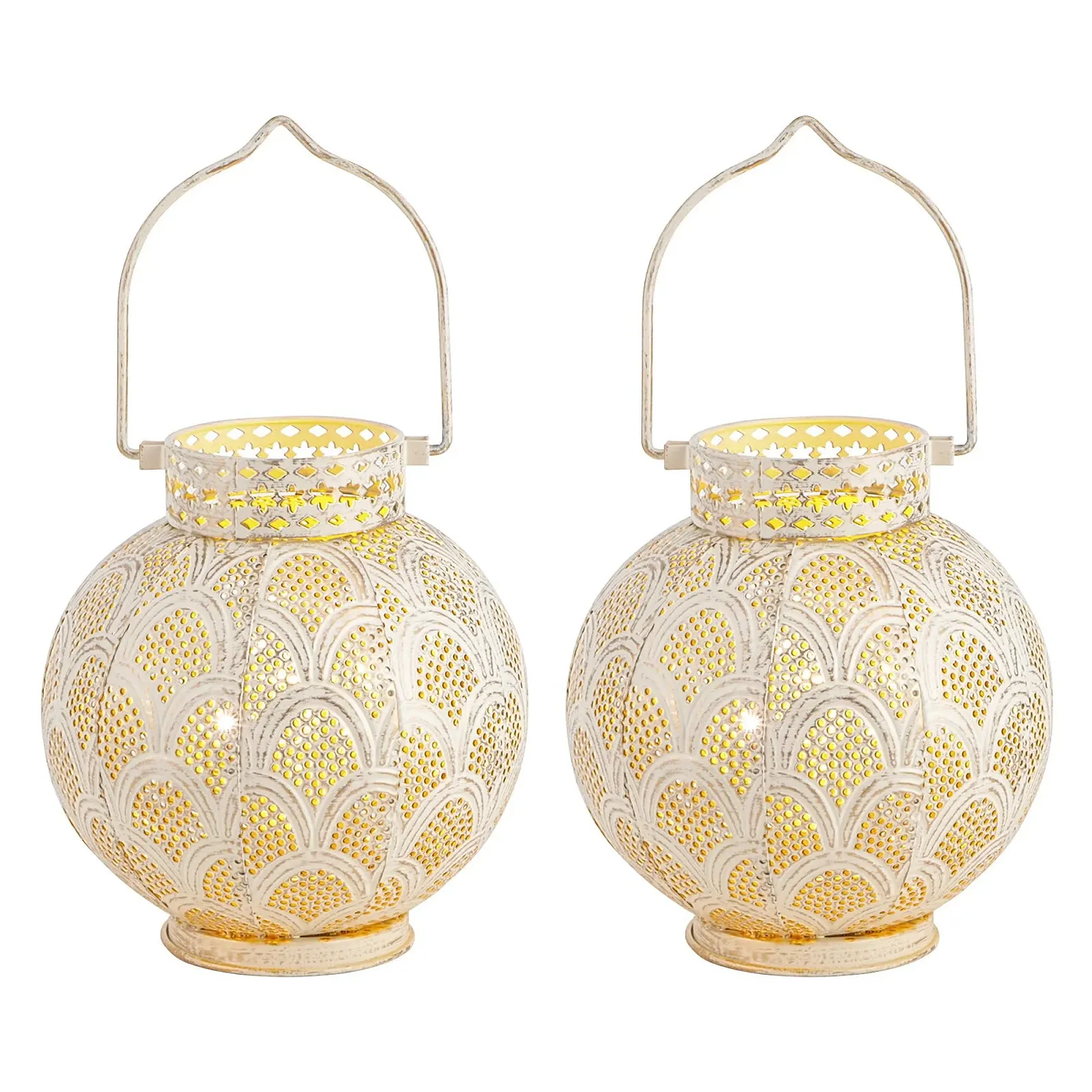 Настільна лампа TRIROCKS Набір з 2 шт. Марокканський стиль 18 см На батарейках Бездротова LED-гірлянда Cream, фото №7