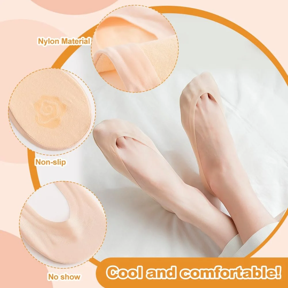 Носки-невидимки EQLEF для кроссовок, низкие носки, нескользящие носки-лодочки, невидимые ультра-носки для высоких каблуков, лодок, лоферов, фото №5