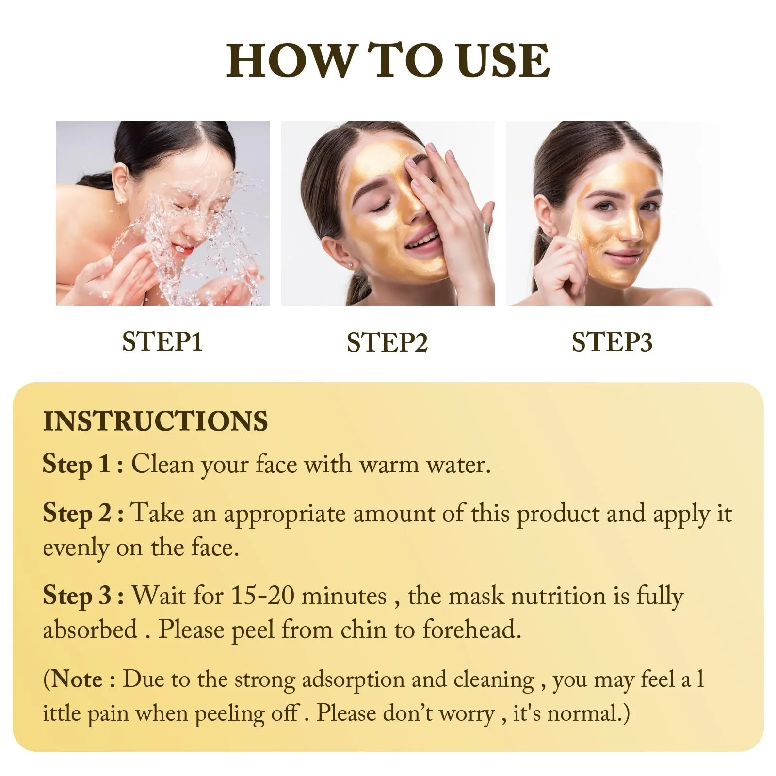 Маска для обличчя Gold Peel Off, Золота маска-плівка, Маска проти зморшок, фото №7