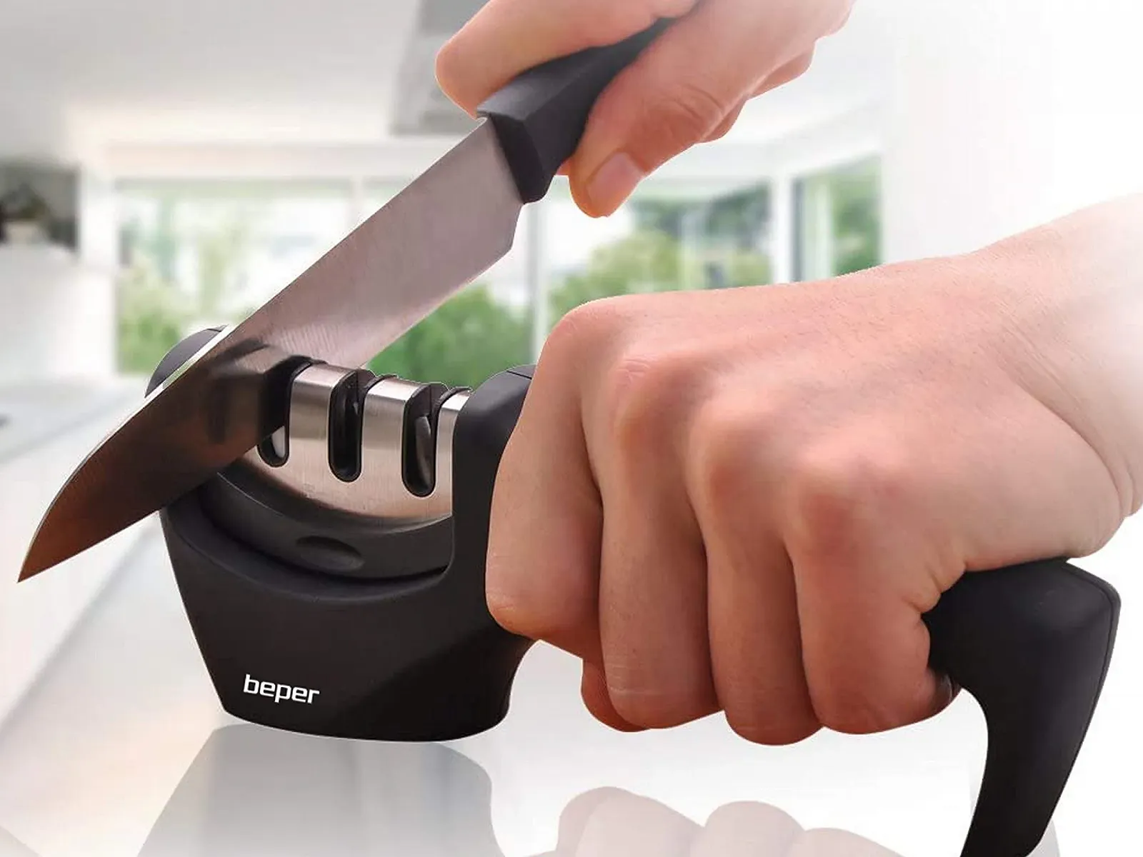 Точило BEPER C107UTT001 ручна ABS 3-ступінчаста чорна, фото №8