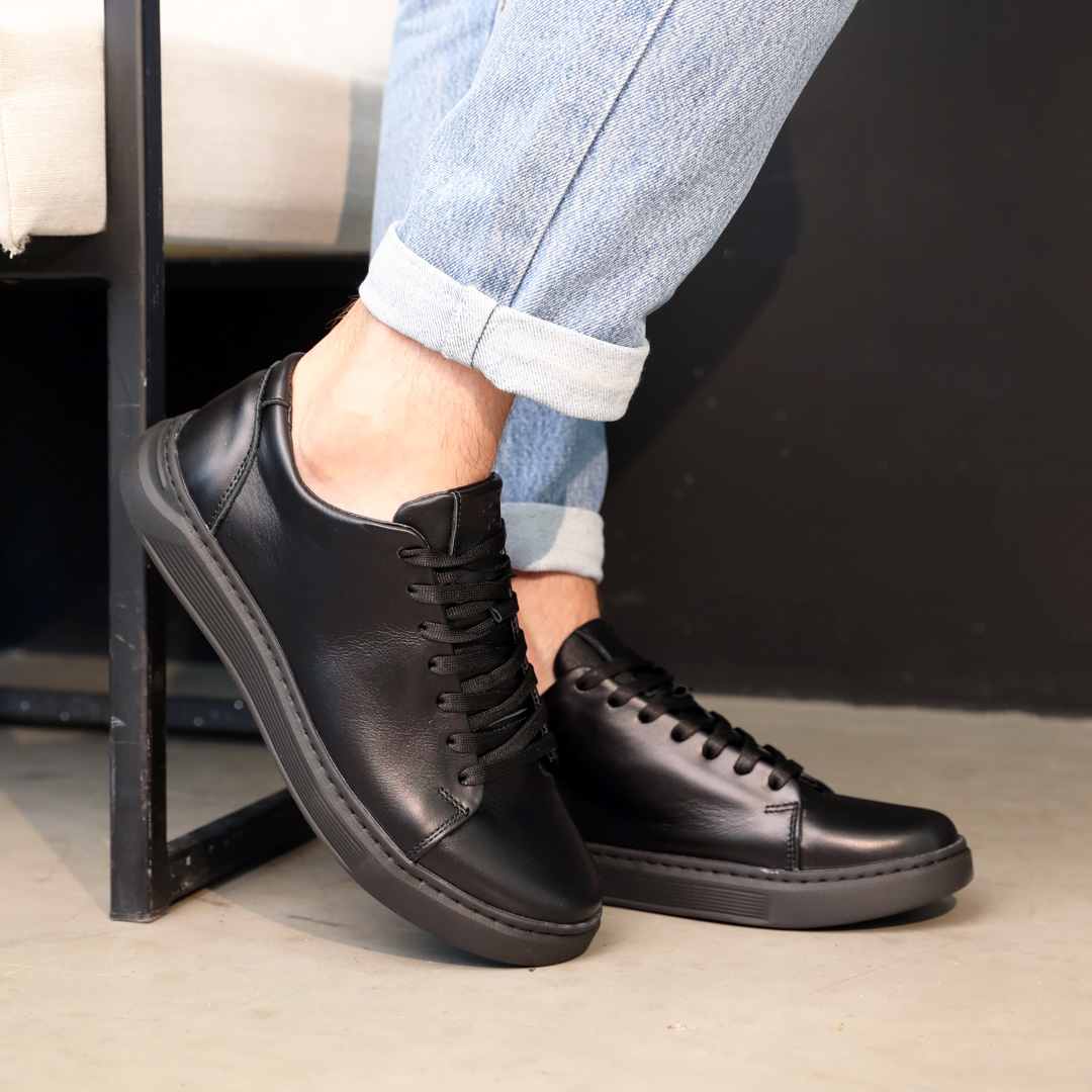 Кеди шкіряні чоловічі 586426 Чорні 40 41 42 43 44 45, фото №5