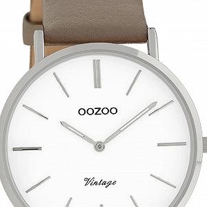 Женские часы Oozoo Vintage Series UOC20017 Аналоговые Кожа Taupe Коричневый, серебристый / белый, Ремешок. synthetic.ua - Фото 1