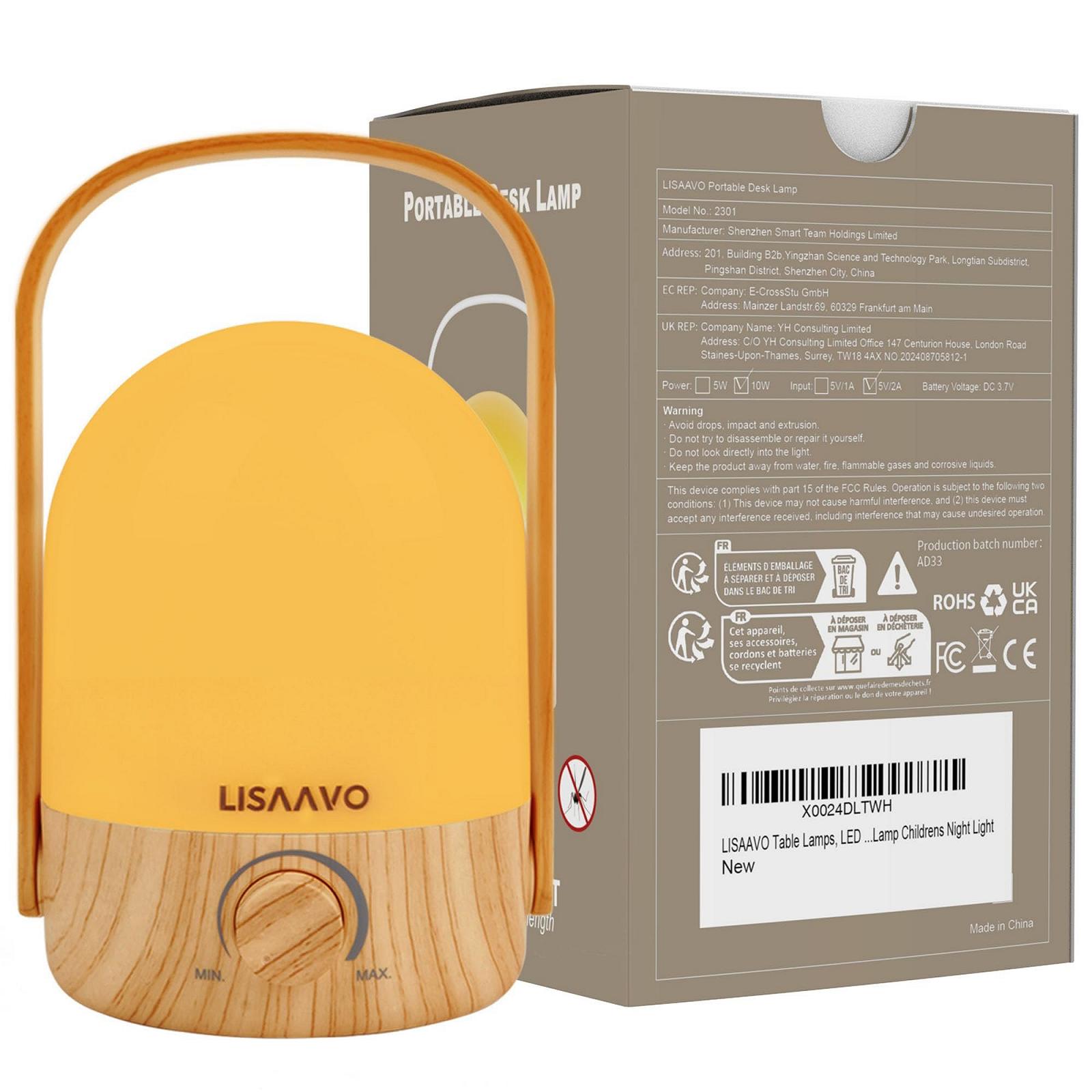 Настільна лампа світлодіодна бездротова з ручкою димована 2 кольори Wood, фото №9