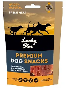 Лакомство для собак Вяленое мясо утки Premium Dog Snacks ТМ Lucky Star 85 г synthetic.ua - Фото 1