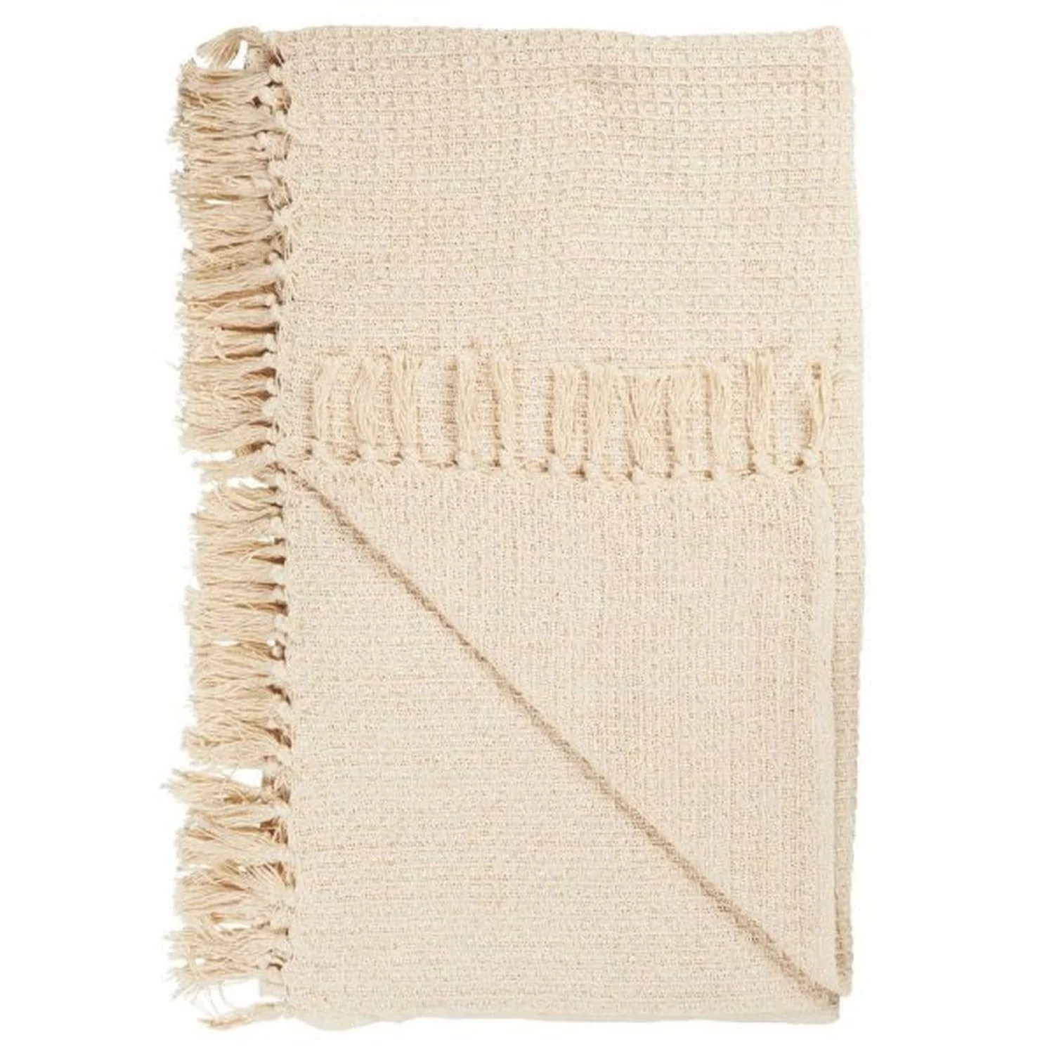 Плед IB Laursen Вафельный узор кремовый, Ш: 130 Д: 160 см, фото №1