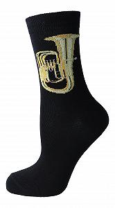 Пара носков с музыкальным мотивом и самотканой тубой - Фото 1