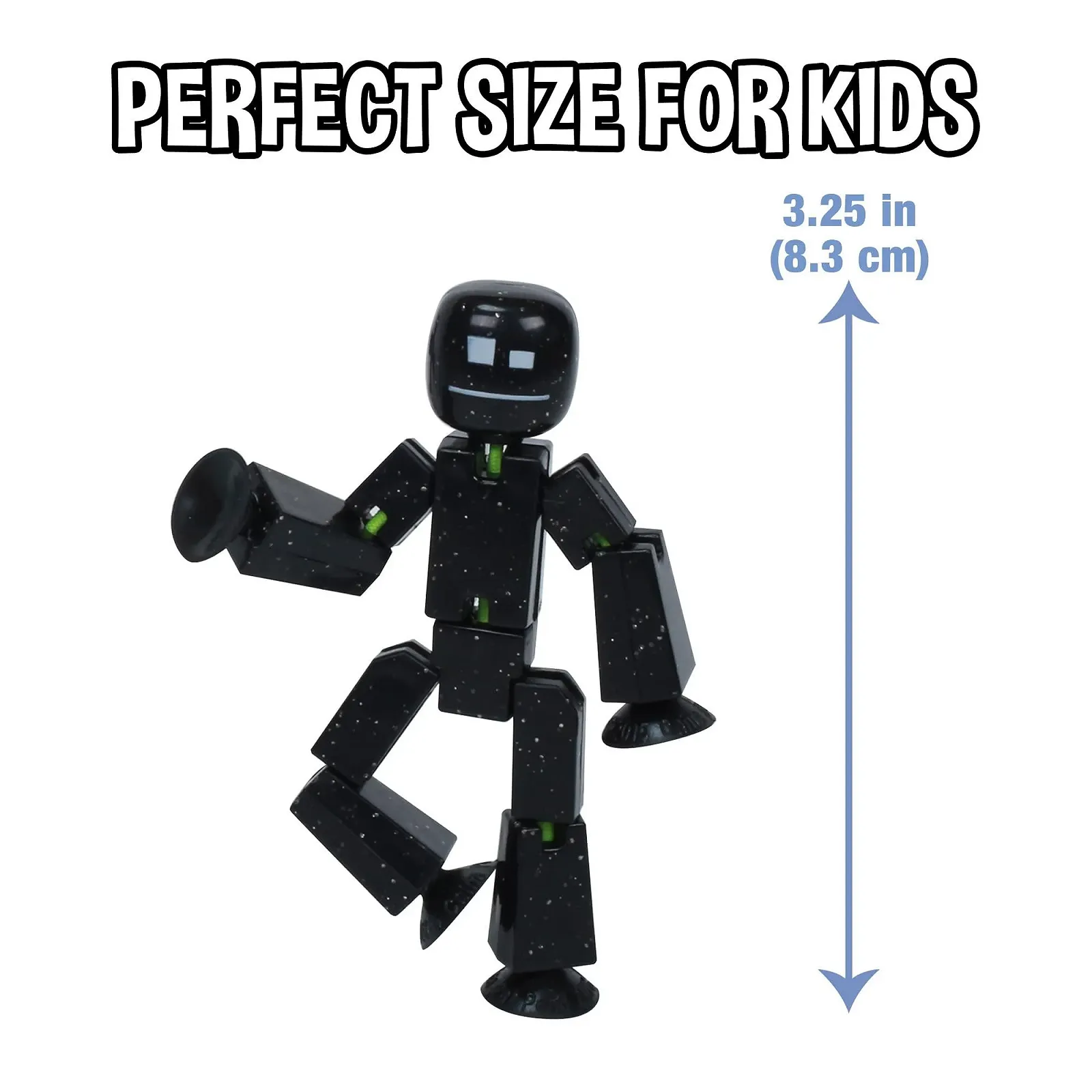 Екшн-фігурки Zing StikBot 2 шт. з аксесуарами Stop Motion Ice Blue + Shiny Black, фото №3