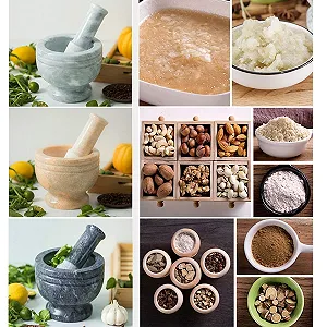 Ступка з товкачиком, високоякісний і міцний натуральний мармур synthetic.ua - Фото 1