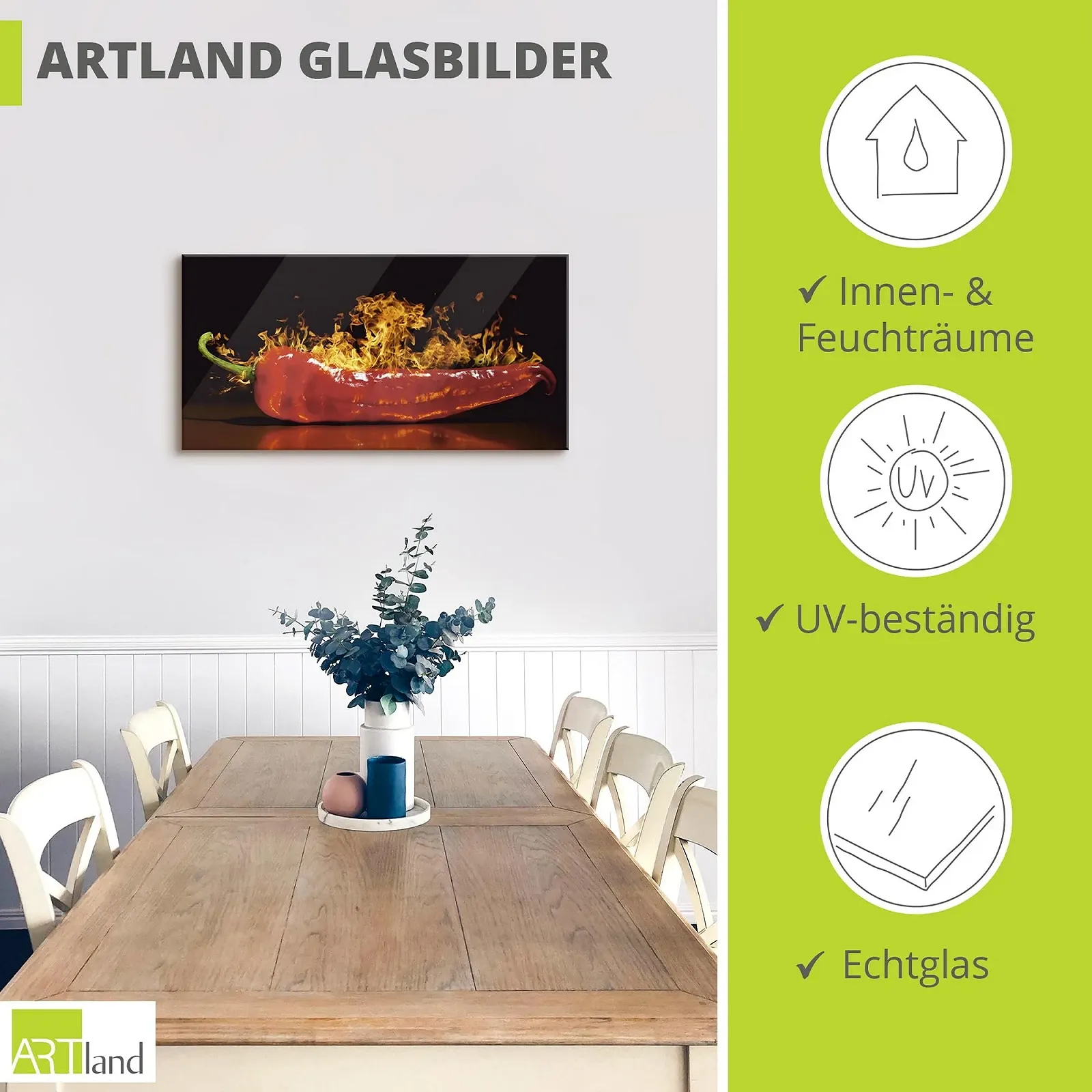 Скляна картина Artland Andrei Rybachuk: Red Hot Chilli Pepper 4 частини 70 x 120 см, фото №3 Скляна картина Artland Andrei Rybachuk: Red Hot Chilli Pepper 4 частини 70 x 120 см, фото №3