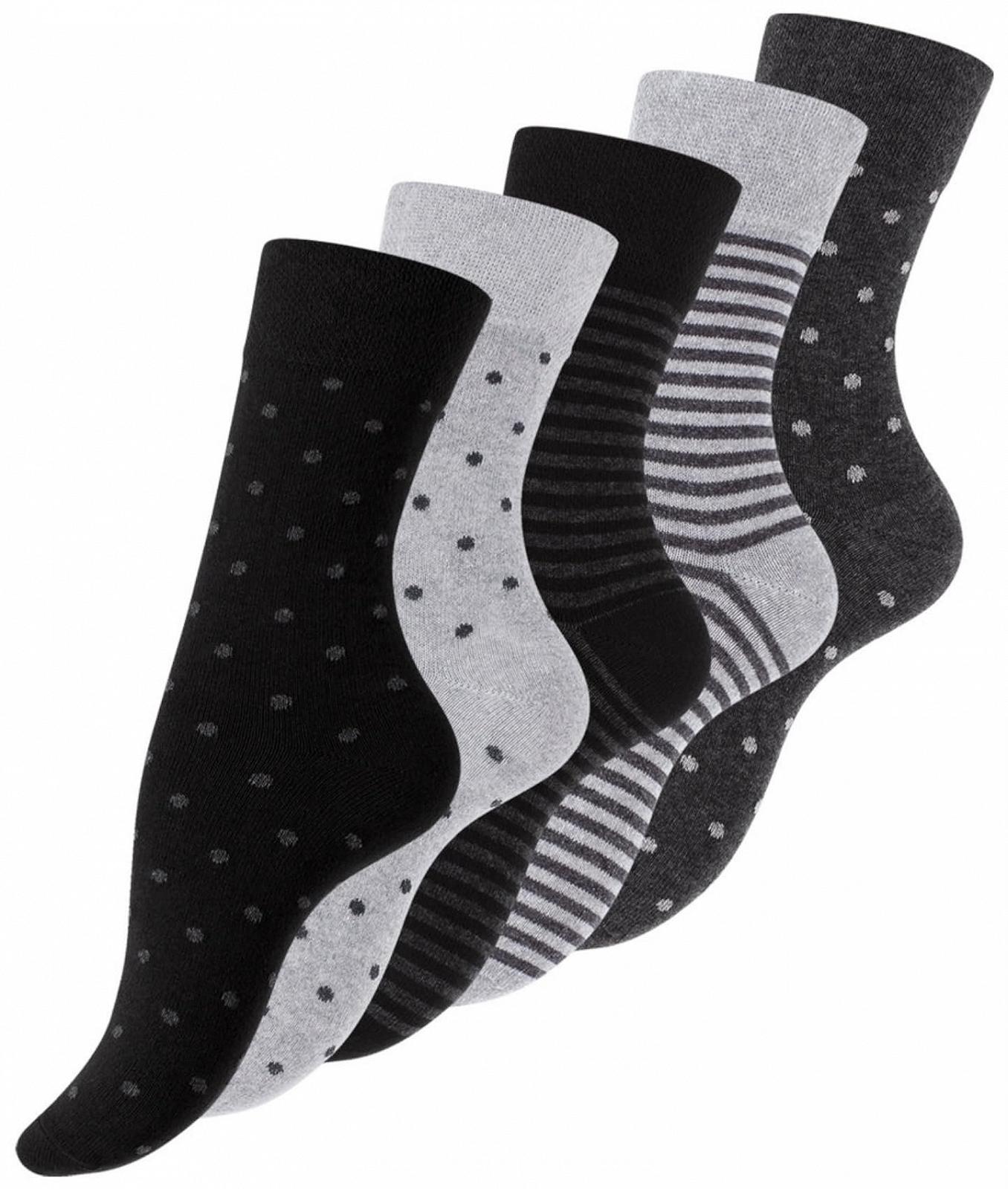 Женские носки Хлопок (10 пар) в горошек и полоску, фото №1