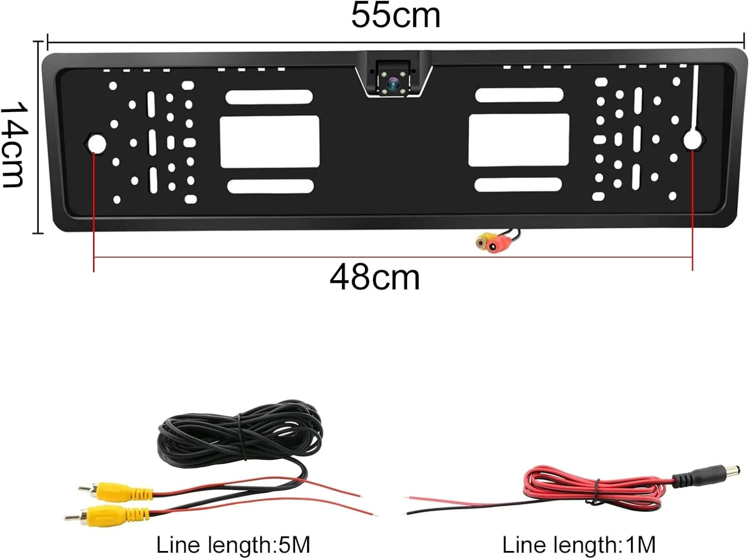 Камера заднього вигляду Wordcam WCLP-1 / HD / 170° / Нічне бачення / IP67 / CMOS / Чорний, фото №5