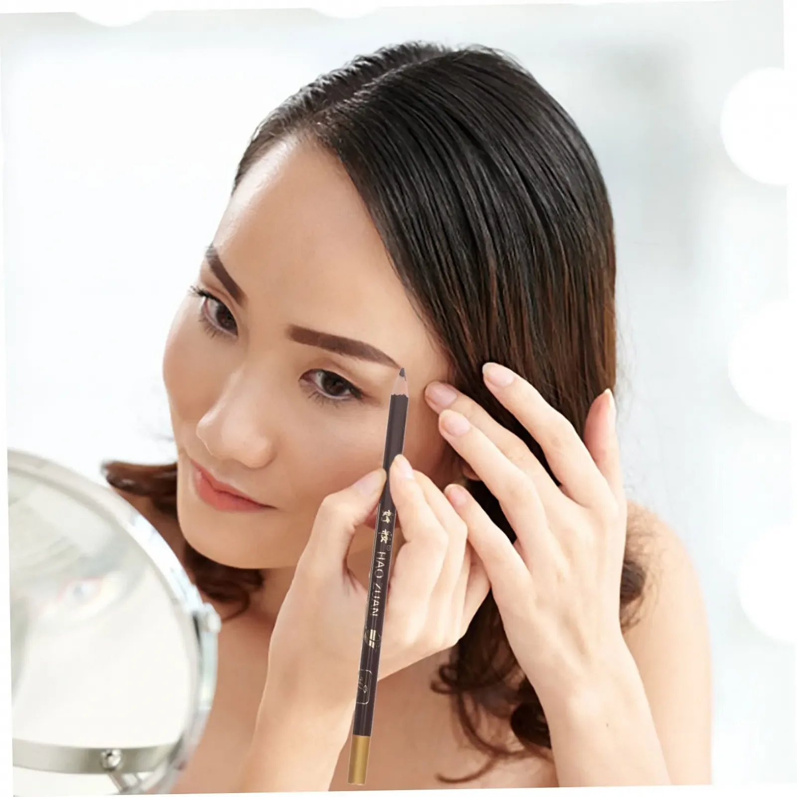 Карандаш для глаз minkissy, 5 шт, точилка, коричневый, фото №4