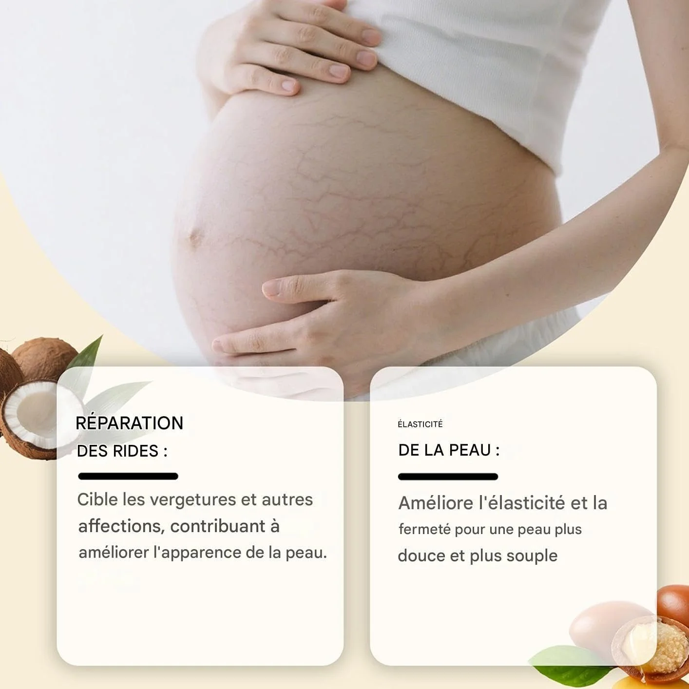 Крем от растяжек для беременных 50 г Крем для живота Обезжиривающий лосьон для беременных Предотвращает растяжки и улучшает эластичность, фото №5