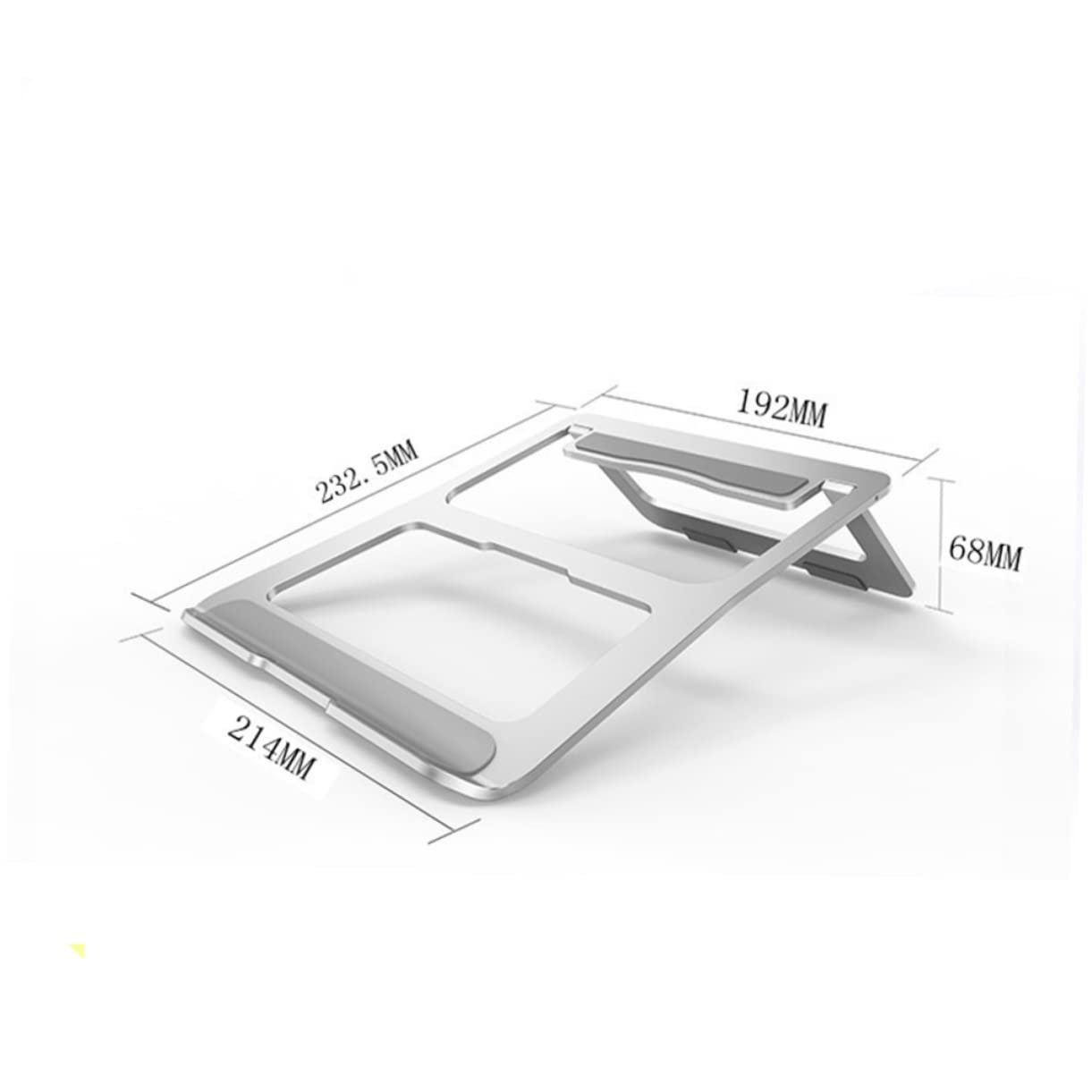 Підставка для ноутбука Veemoon складана з алюмінієвого сплаву вентильована портативна для офісу дому потяга легка та міцна з нековзними накладками для надійного утримання, фото №4