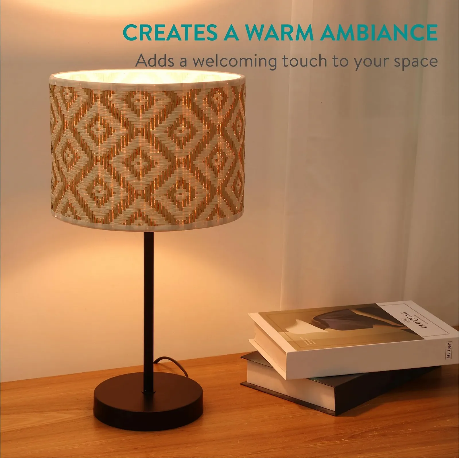 Настільна лампа Navaris 30 см E27 металева основа картатий візерунок, фото №4