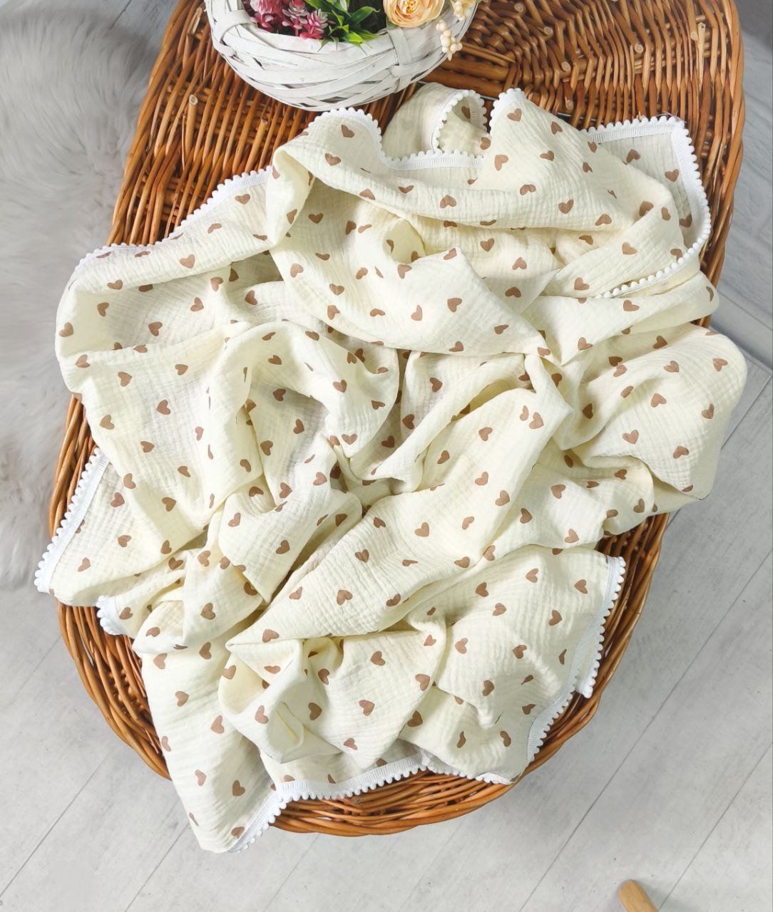 Плед дитячий, двошаровий, муслін, 100 x 70 см, фото №4